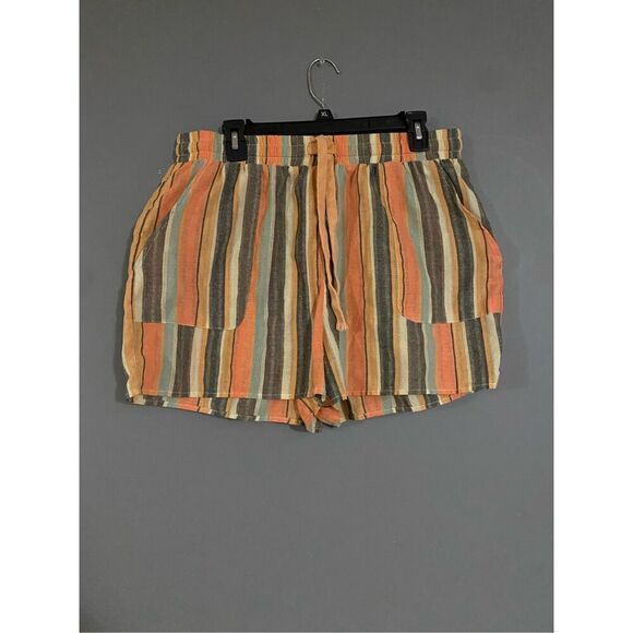 Shein Striped Beach Summer Drawstring Shorts Size 2XL NWOT - Picture 1 of 6